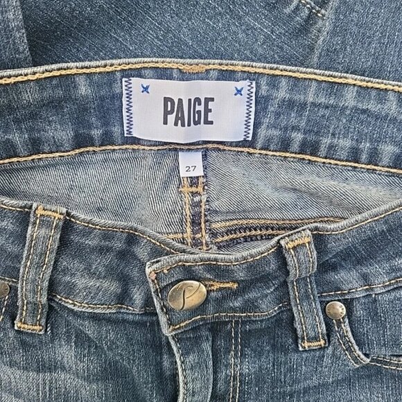 Paige Women's Peg Skinny Jeans Size 27 Stretch Dark Wash Denim - Picture 3 of 5